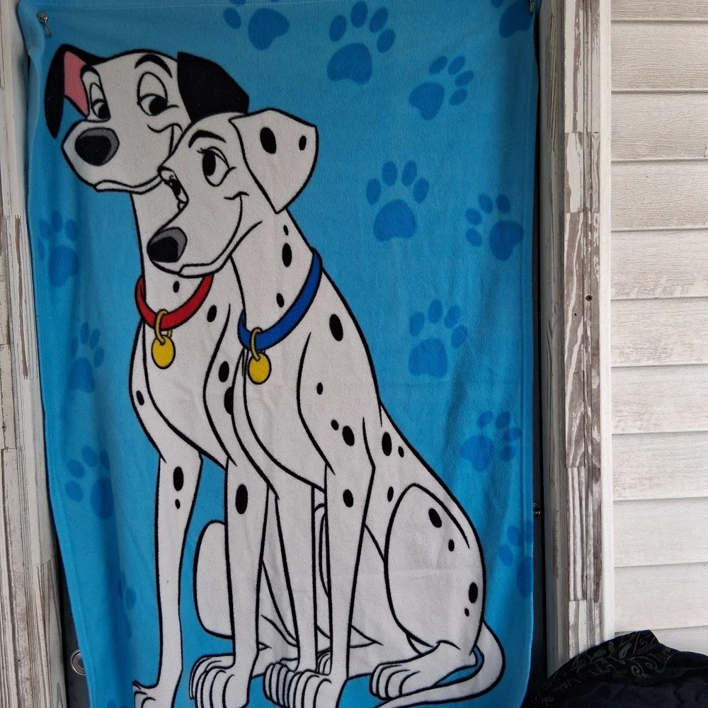 Disney Movie Club 101‎ Dalmations Fleece Throw Blanket Blue 50